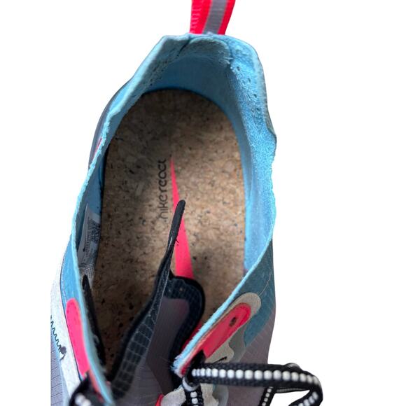 NIKE REACT ELEMENT 87 MEN'S 15 SOLAR RED GRAY ATHLETIC RUNNING SNEAKERS LACE UP - Picture 4 of 8